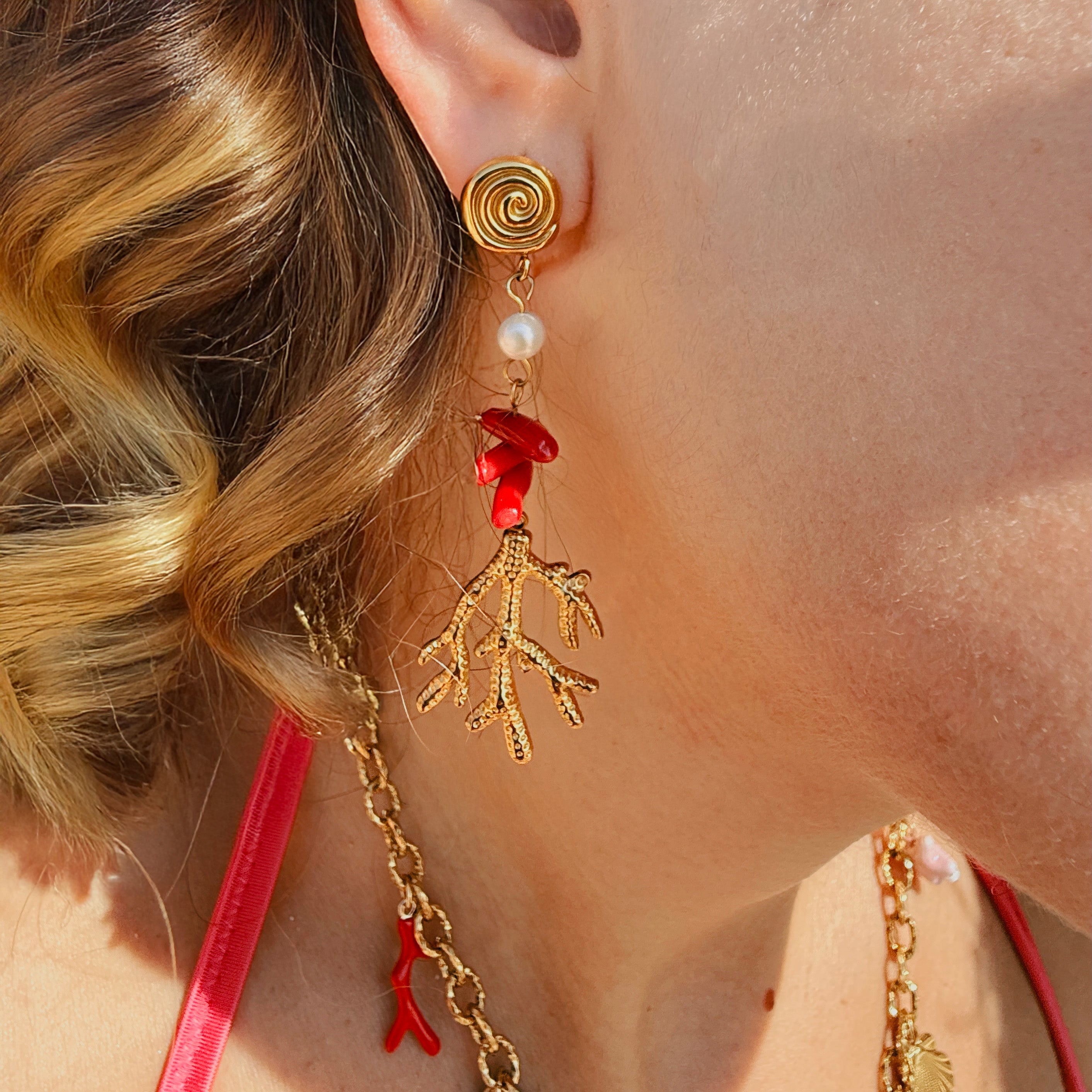 Coral Heatwave Earrings